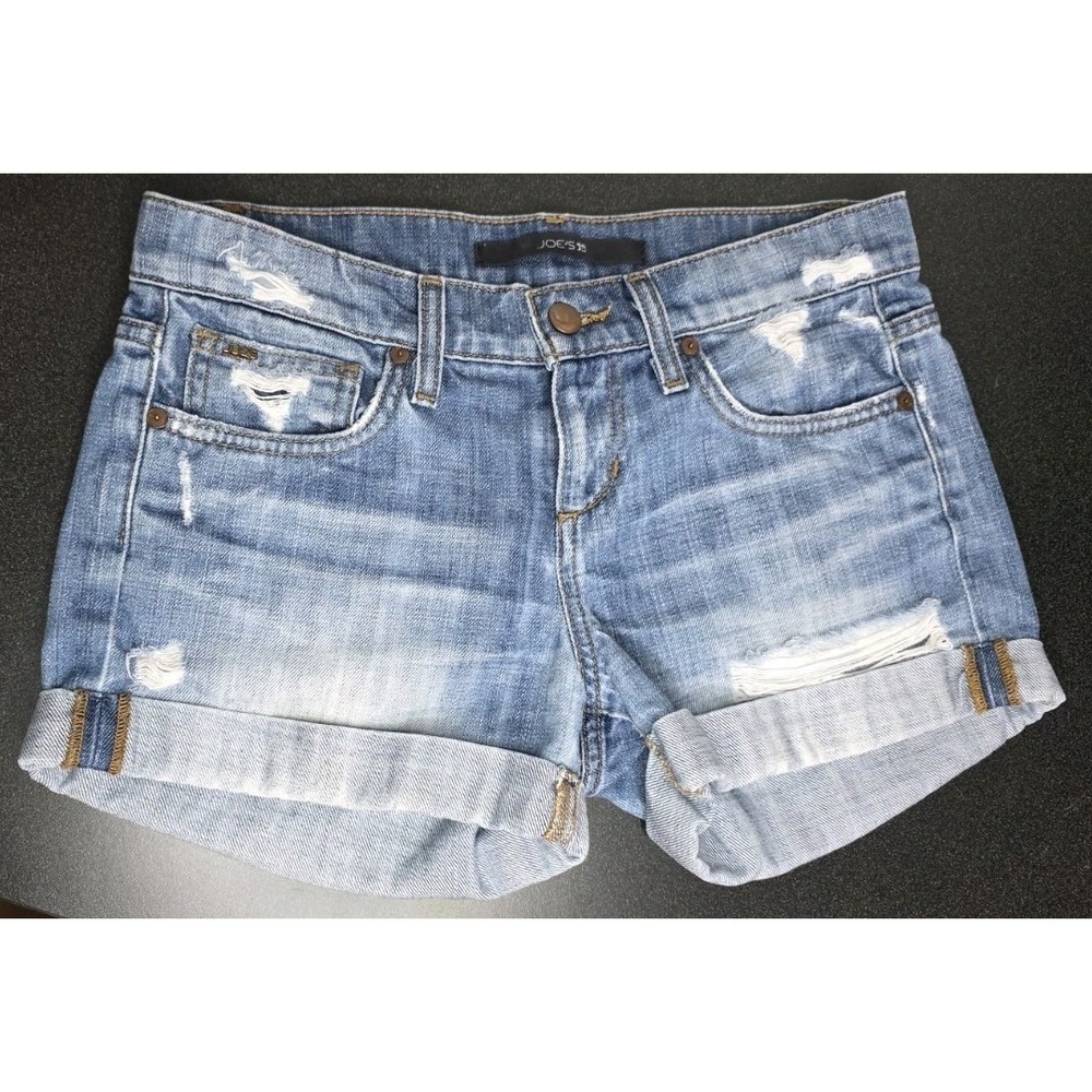 Joe's Jeans Women Cuff Jean Shorts 24 Distressed Y2K Low Rise EUC